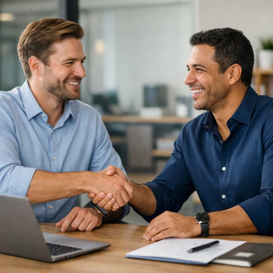 Pessoas conversando sobre negócios em ambiente corporativo